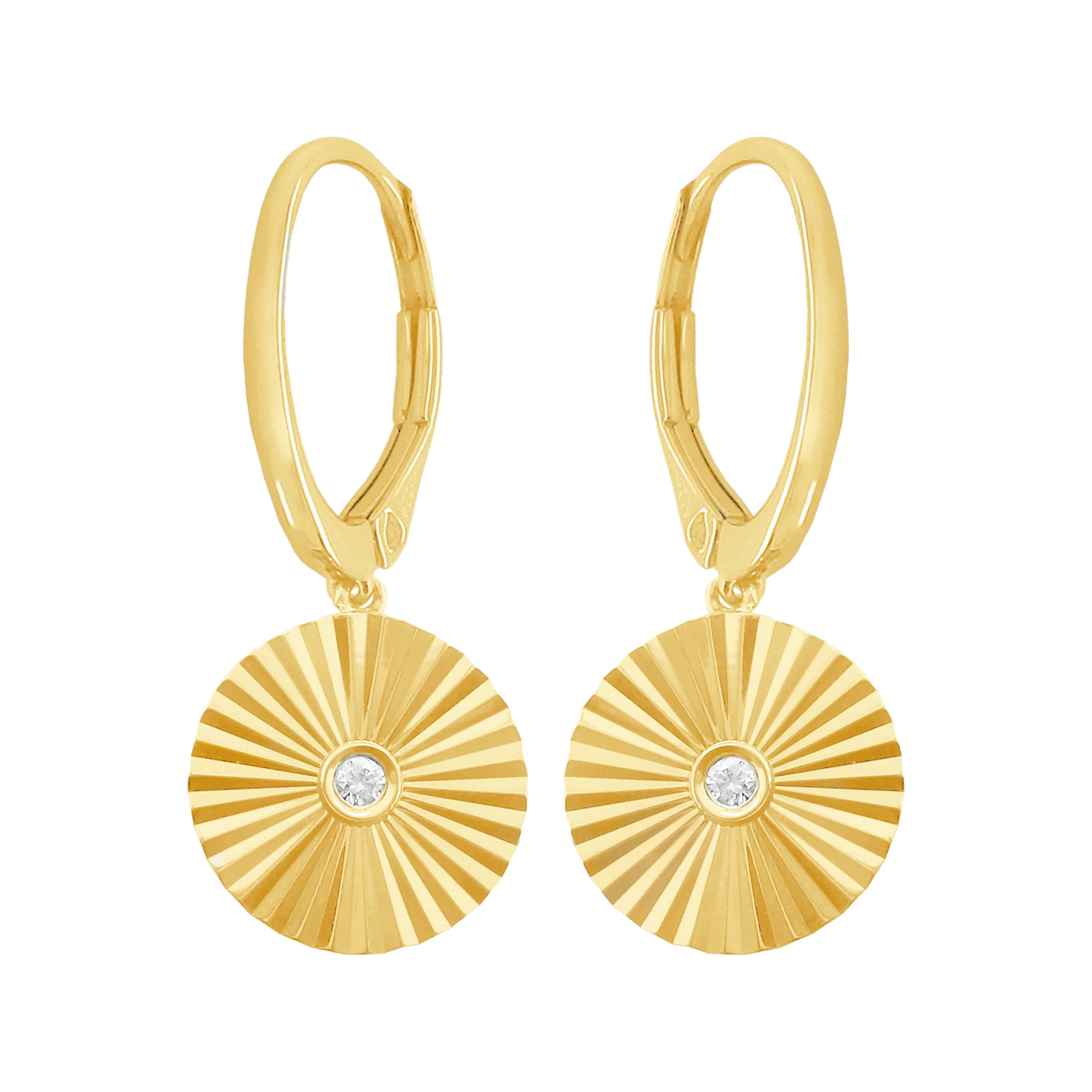 14K GOLD DIAMOND ATARA CIRCLE EARRINGS