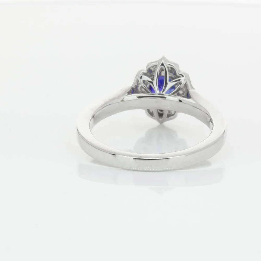 18ct White Gold .98ct Sapphire & Diamond Ring