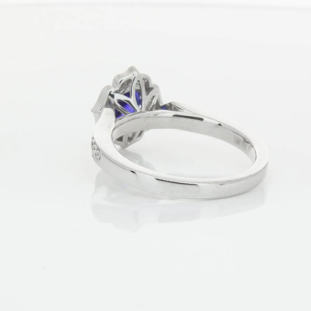 18ct White Gold .98ct Sapphire & Diamond Ring