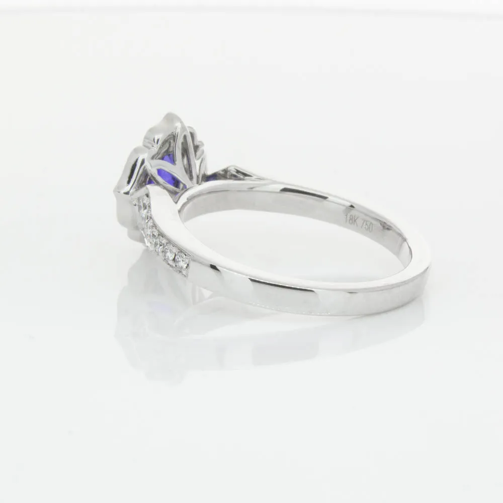 18ct White Gold .98ct Sapphire & Diamond Ring