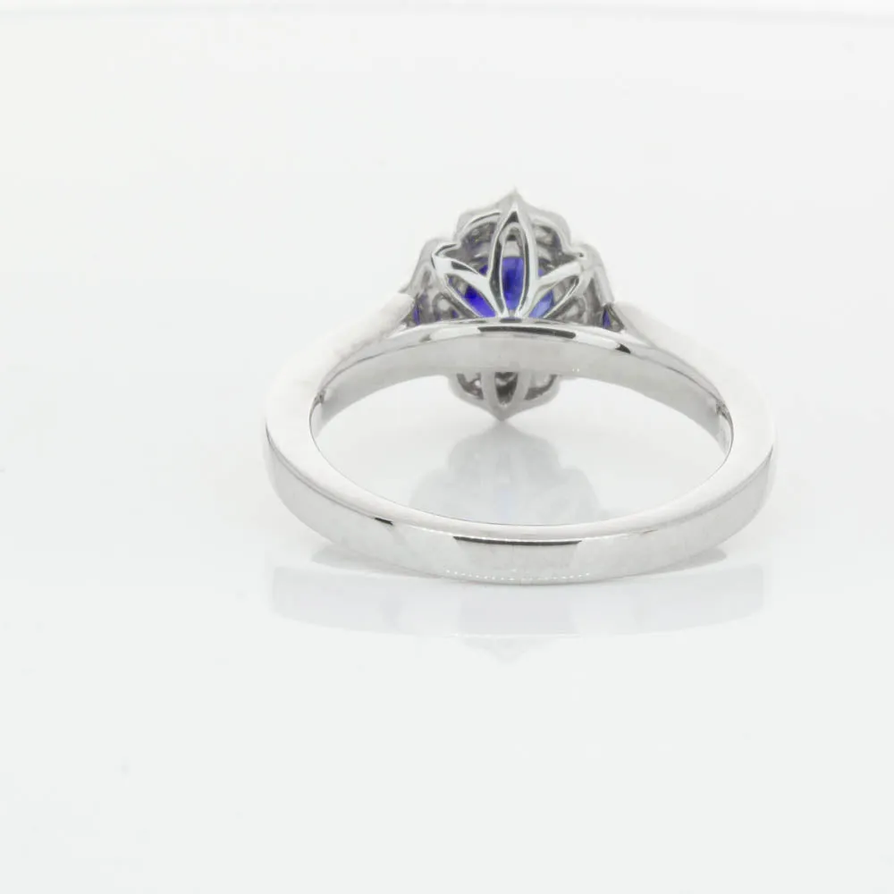18ct White Gold .98ct Sapphire & Diamond Ring