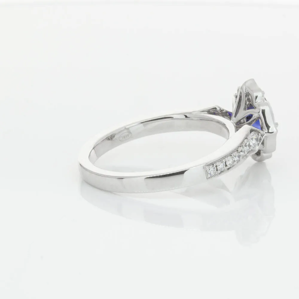 18ct White Gold .98ct Sapphire & Diamond Ring