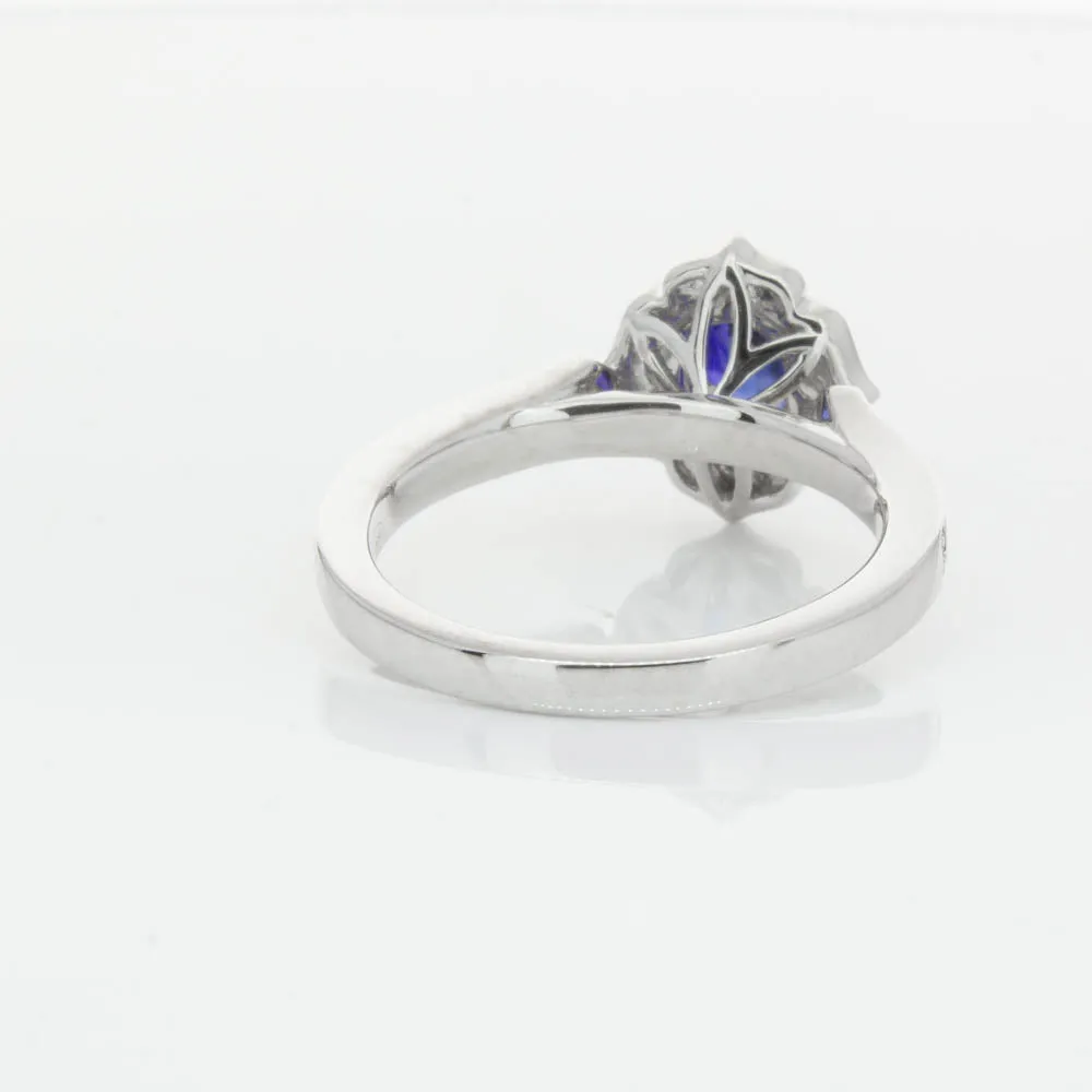 18ct White Gold .98ct Sapphire & Diamond Ring