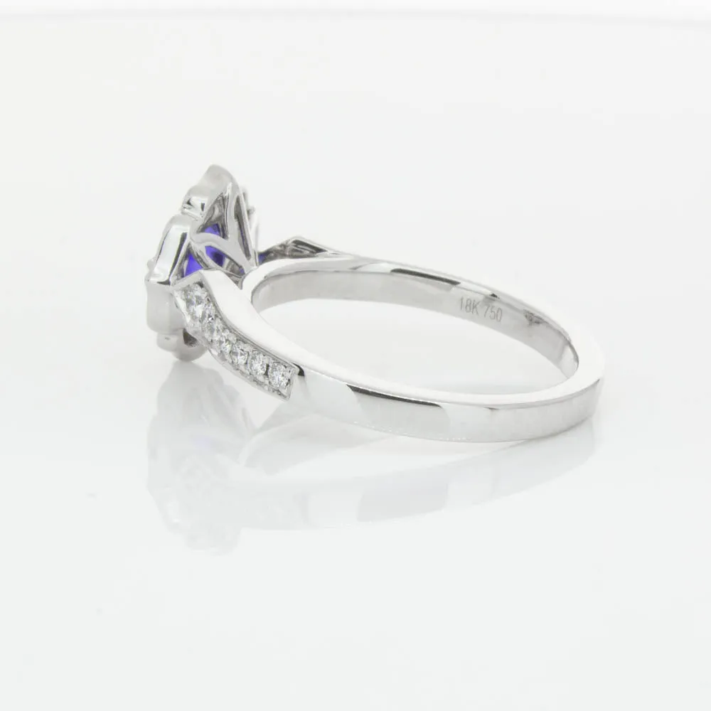 18ct White Gold .98ct Sapphire & Diamond Ring