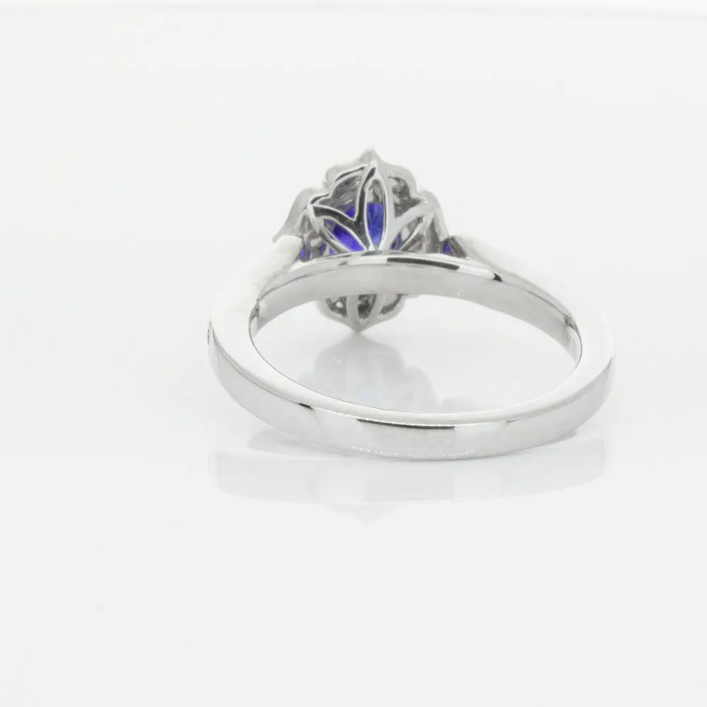 18ct White Gold .98ct Sapphire & Diamond Ring