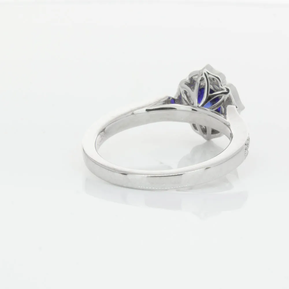 18ct White Gold .98ct Sapphire & Diamond Ring