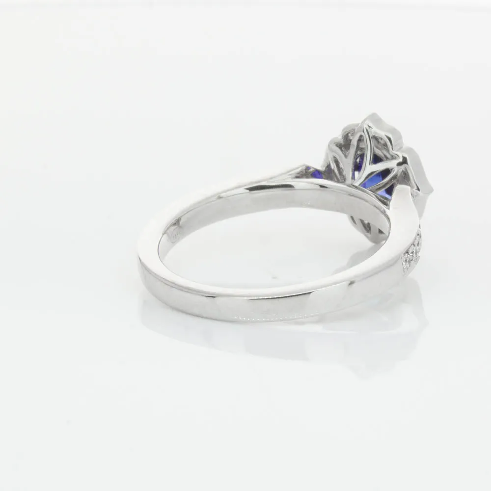 18ct White Gold .98ct Sapphire & Diamond Ring