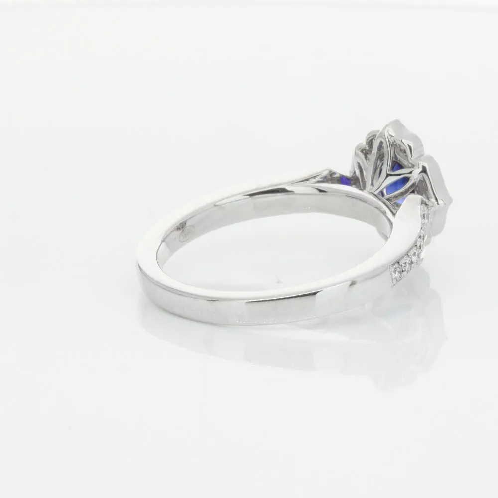 18ct White Gold .98ct Sapphire & Diamond Ring