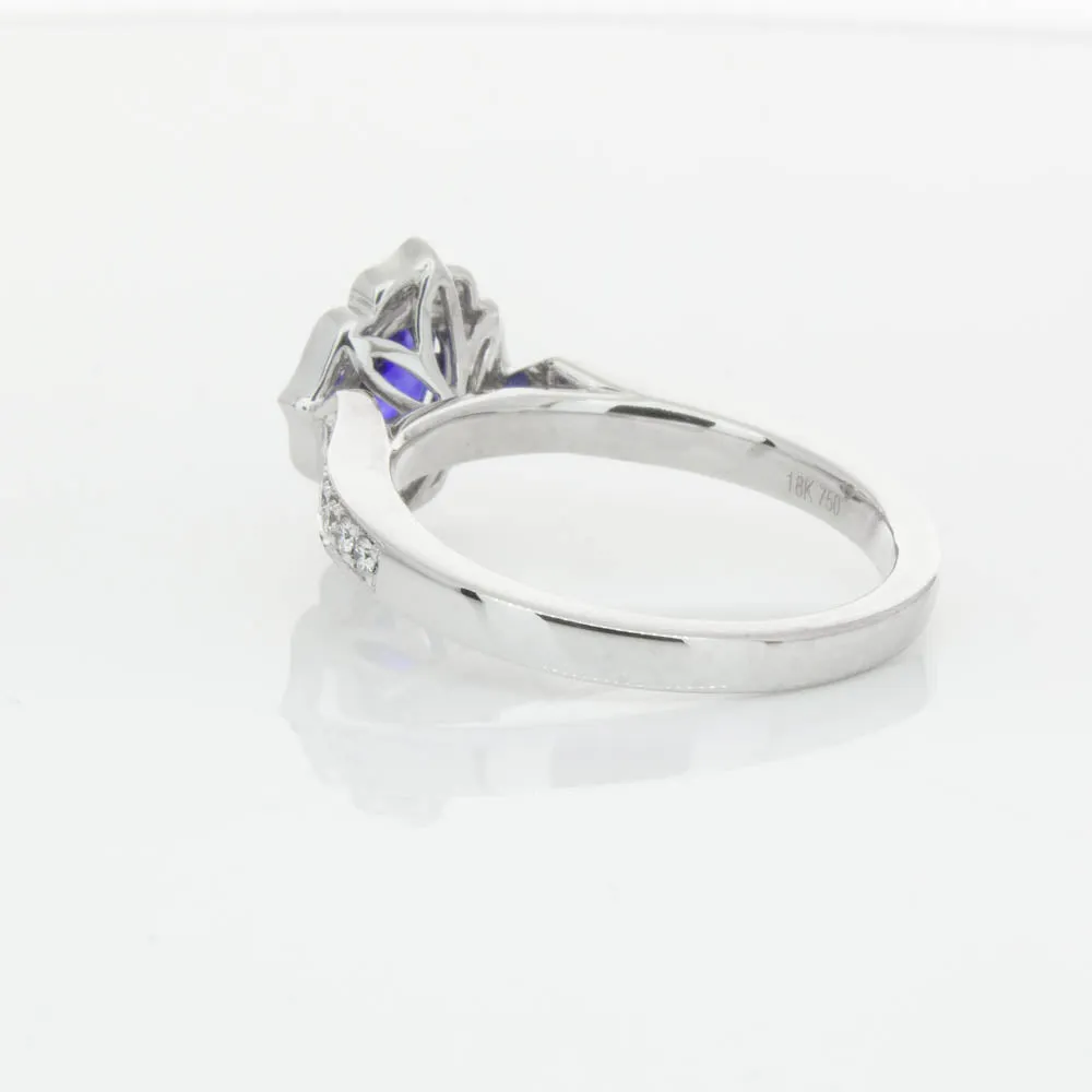 18ct White Gold .98ct Sapphire & Diamond Ring
