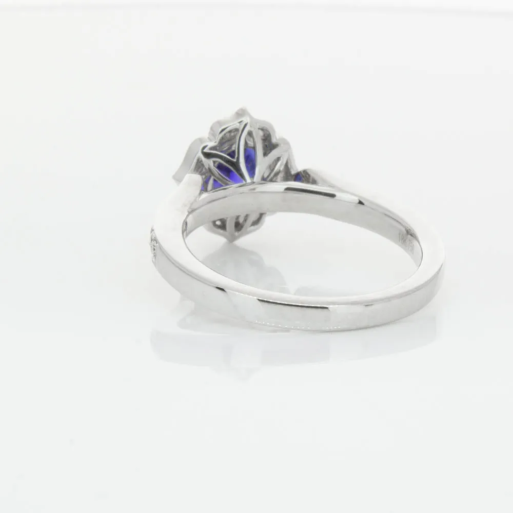 18ct White Gold .98ct Sapphire & Diamond Ring