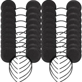 20 Pcs Black Minnie Mouse Ears Headbands Fashion Mickey Costume Party Head Band
