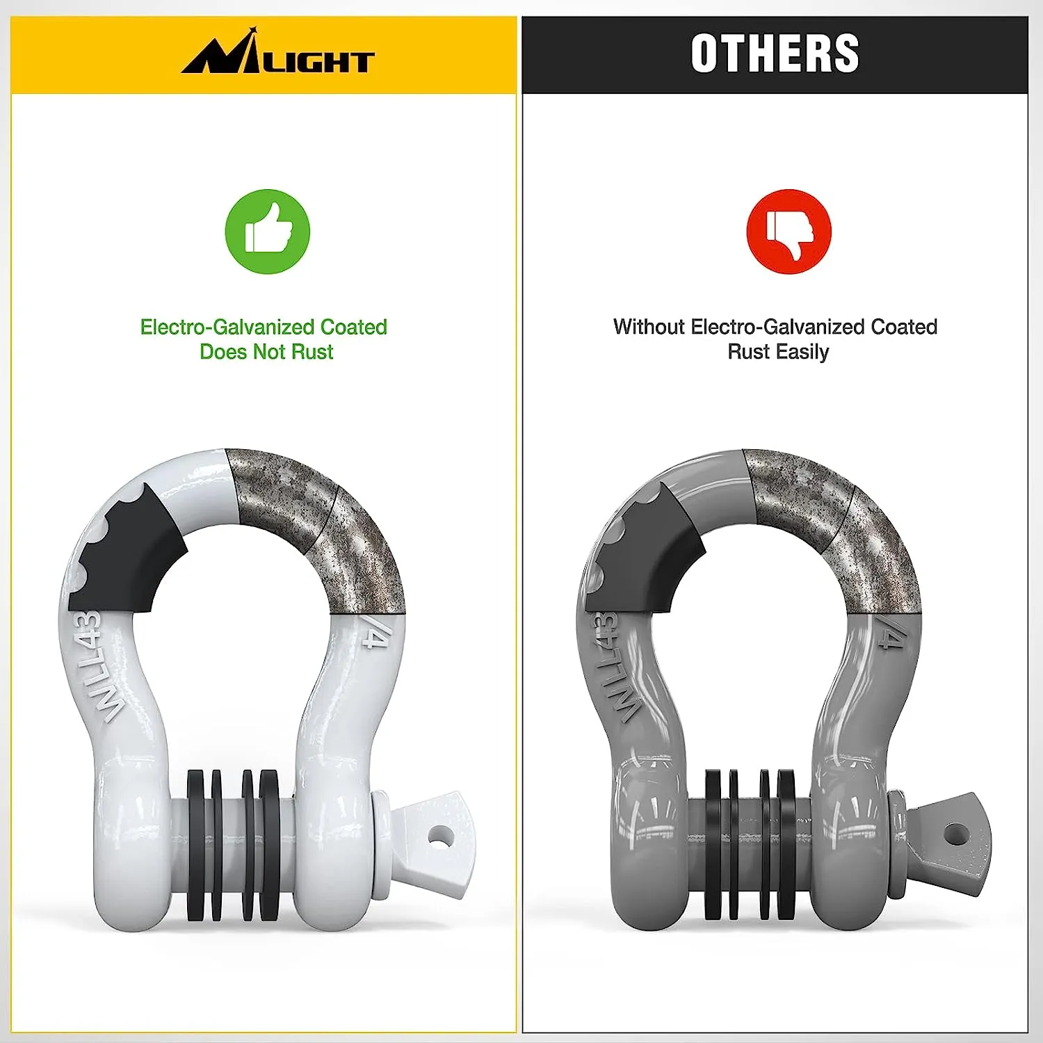 3/4 inch D-Ring Shackle White (Pair)