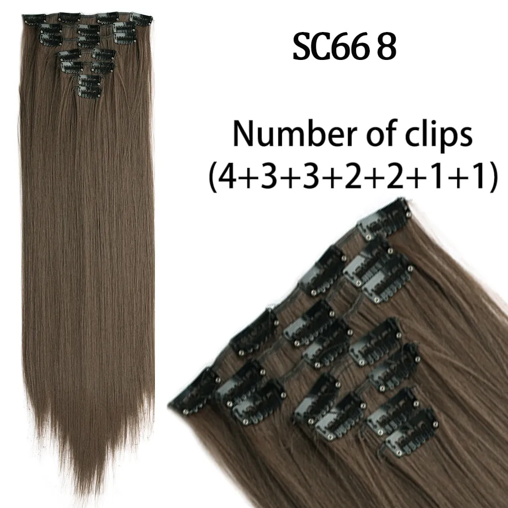 7 Piece Synthetic Clip-In Hair Extension Set