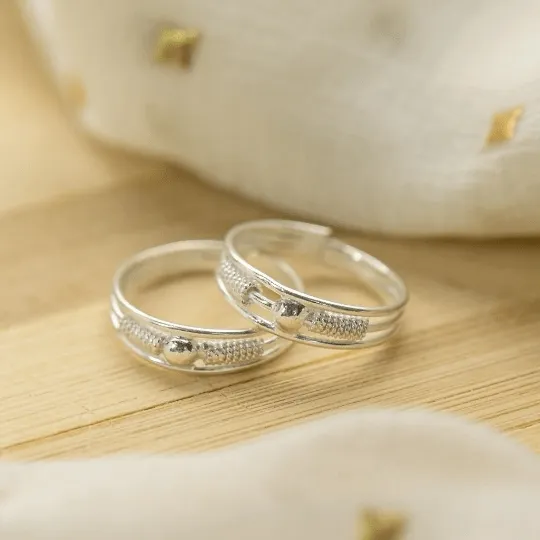 Adjustable Dainty Silver Ball Simple Spring Slim Tribal Ring