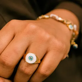 Adjustable Devil Evil Eye Turkish Boho Protection Nazaria Ring
