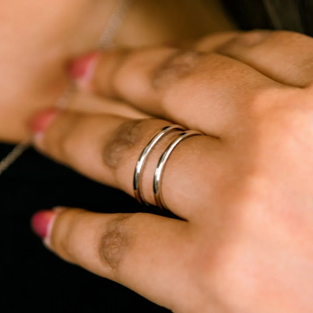 Adjustable Double Layer Stacking Band Ring
