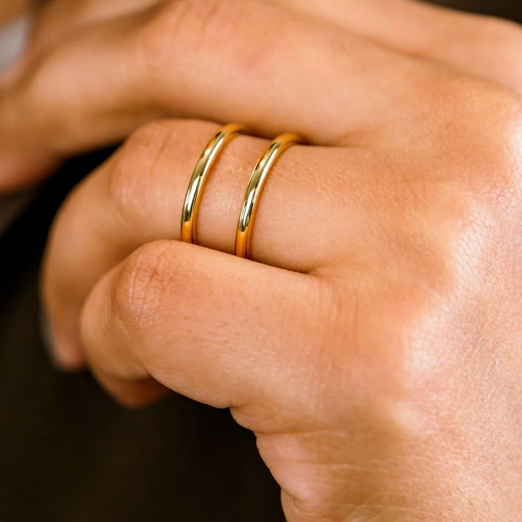 Adjustable Double Layer Stacking Band Ring