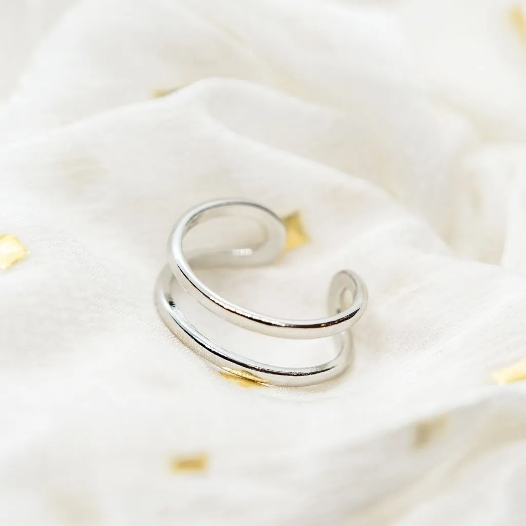 Adjustable Double Layer Stacking Band Ring