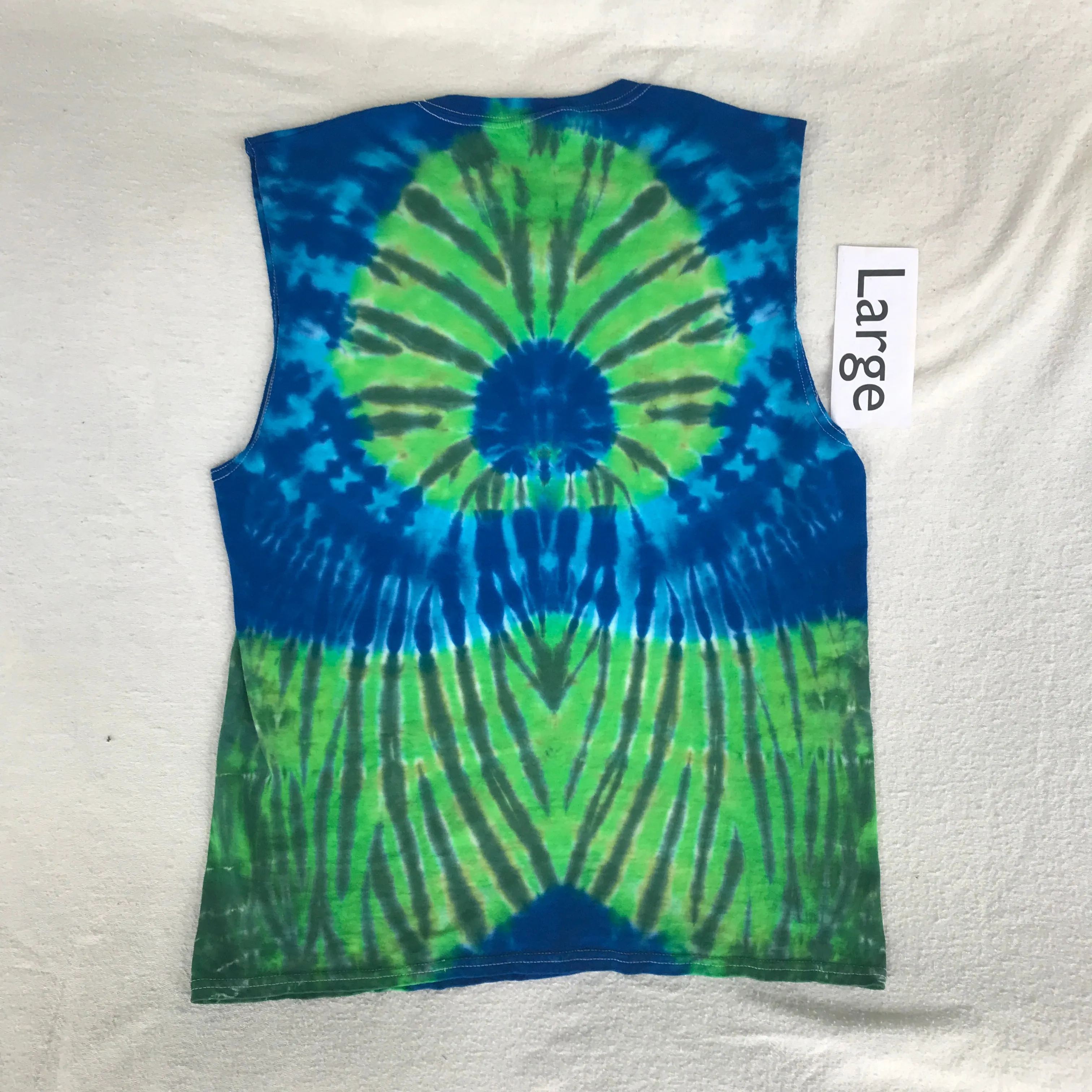 Adult Large Four Color 1/2 & 1/2 Spider Design on Sleeveless tee