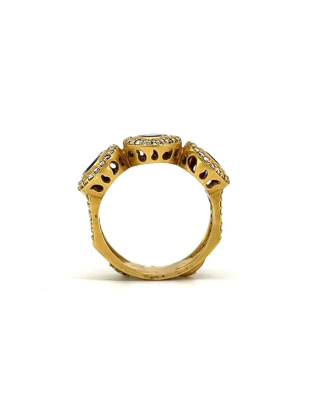 Affinity Triple Sapphire and Rose Cut Ring