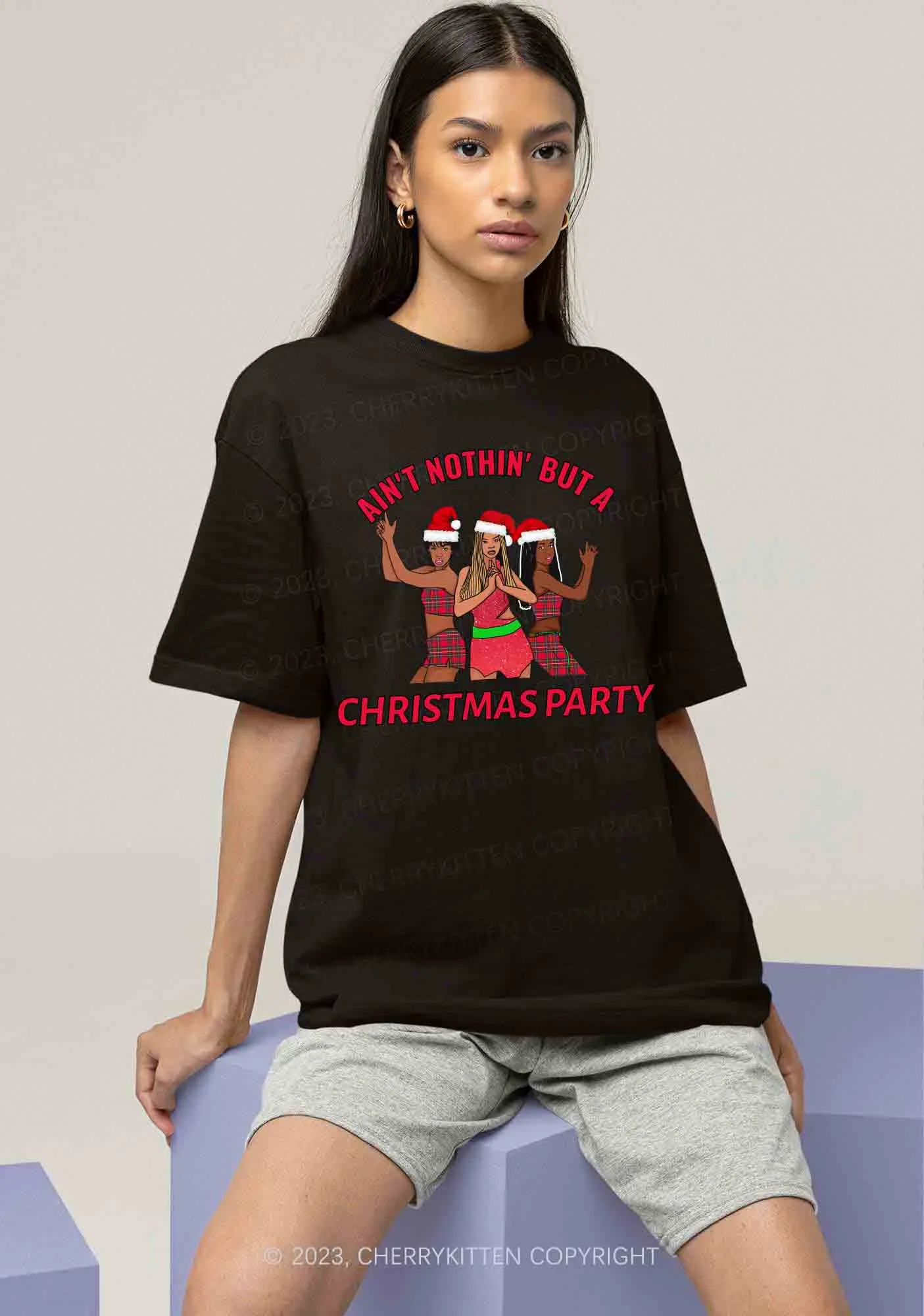 Ain't Nothin' But A Christmas Party Y2K Chunky Shirt Cherrykitten