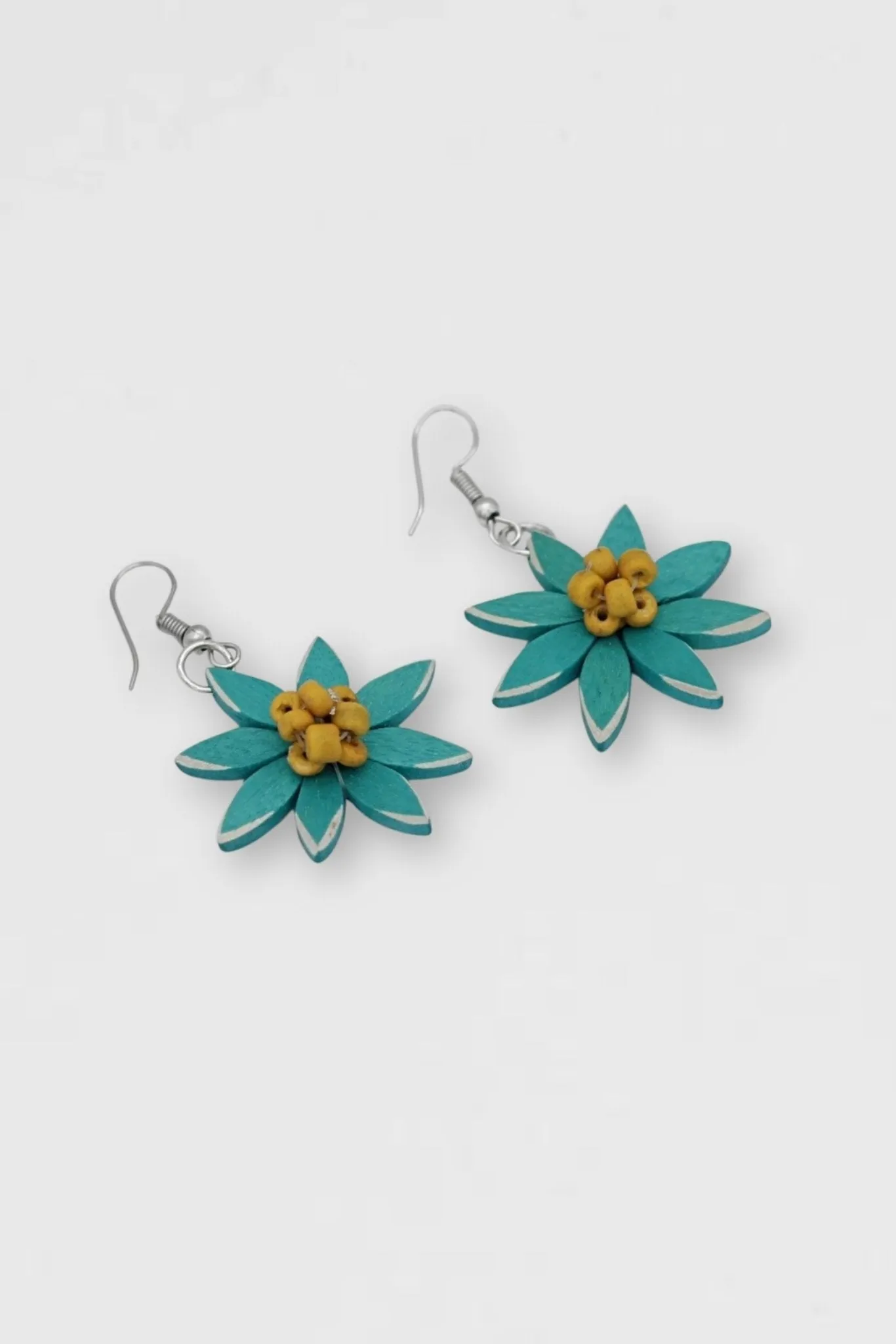 Amaya Flower Earrings - Teal