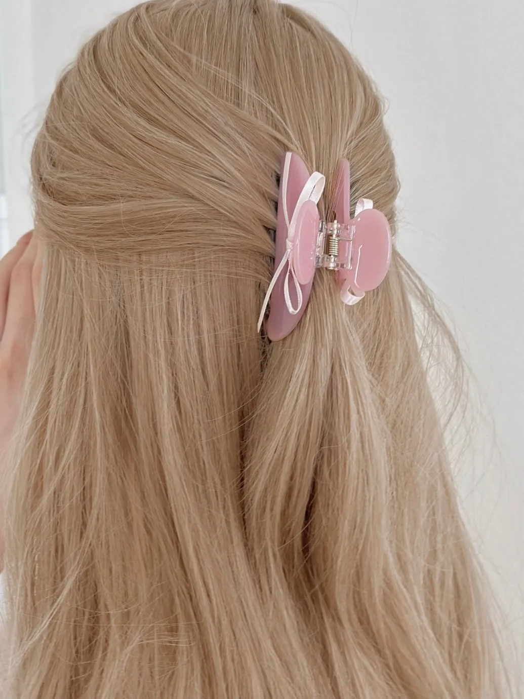 Angelic pink actylic hair claw clips