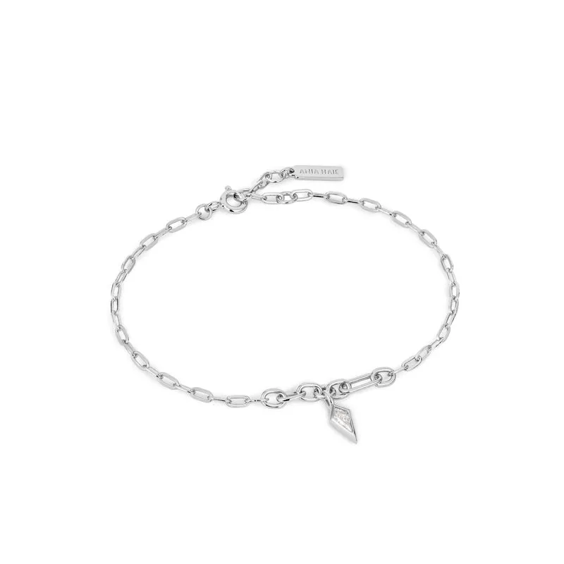 Ania Haie Sparkle Drop Pendant Chunky Chain Bracelet