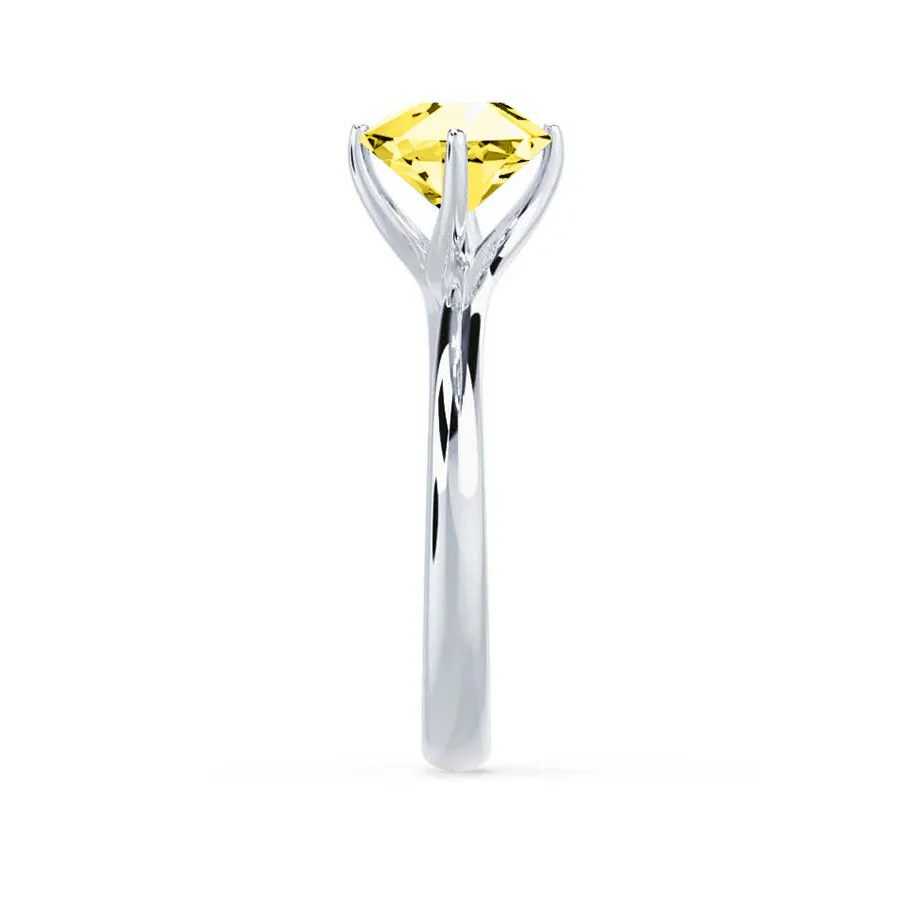 ANNORA - Chatham® Yellow Sapphire Platinum 950 Twist Solitaire Ring