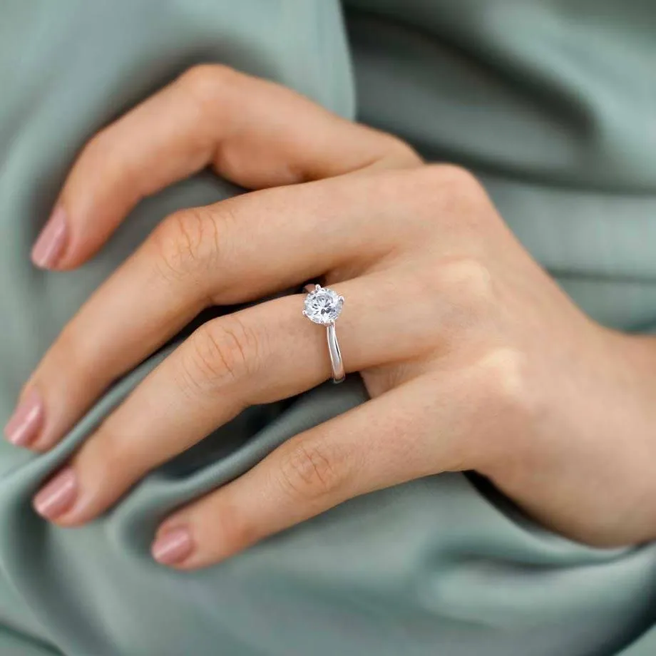 ANNORA - Chatham® Yellow Sapphire Platinum 950 Twist Solitaire Ring