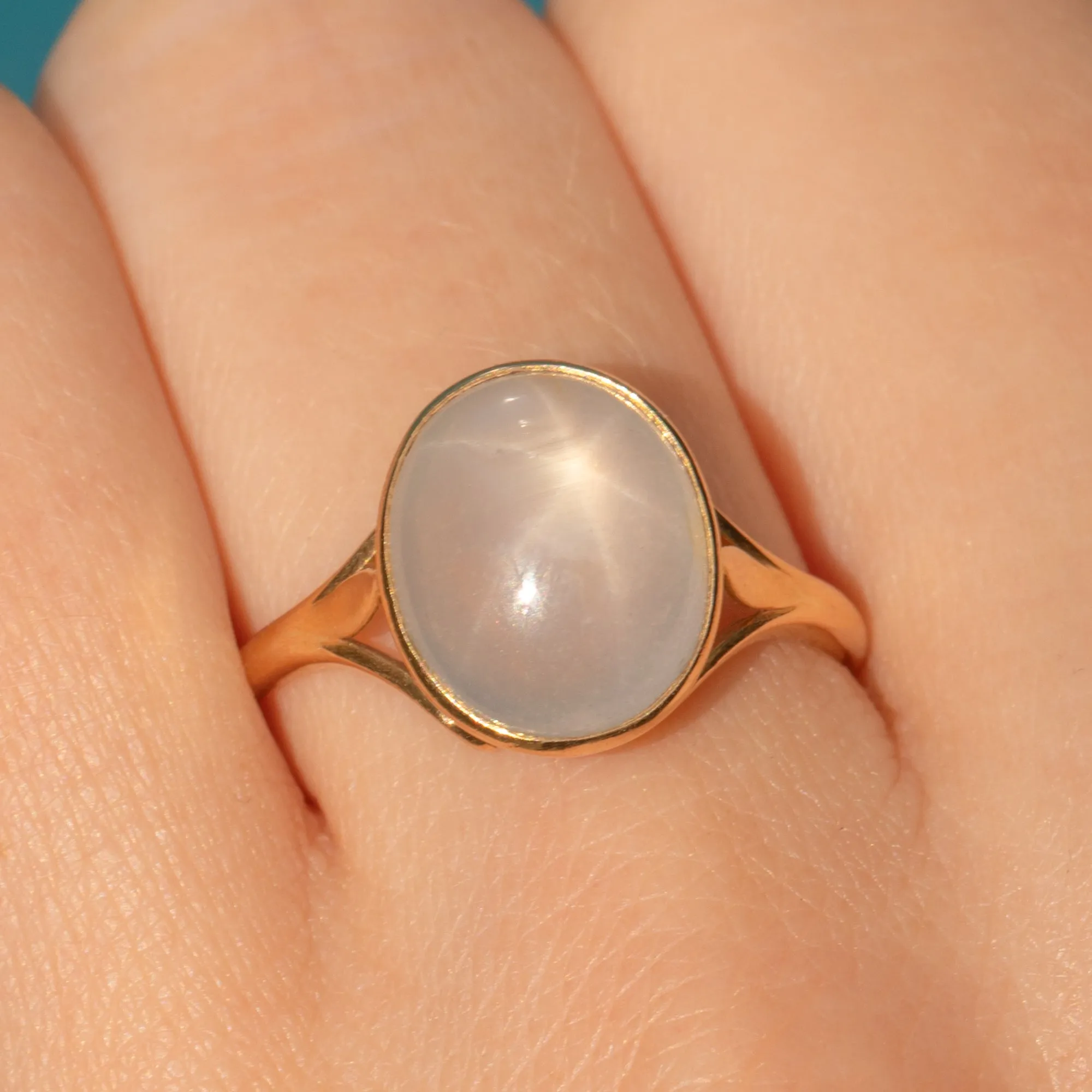 Antique 18ct Gold Star Sapphire Ring, 4.50ct