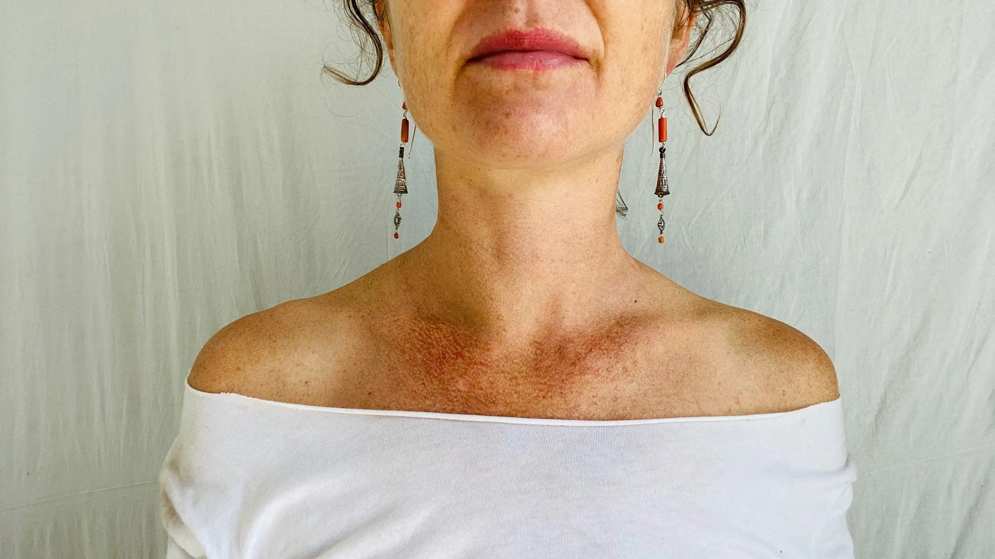 Antique Berber Silver and Coral Earrings. Sterling Silver. Morocco.