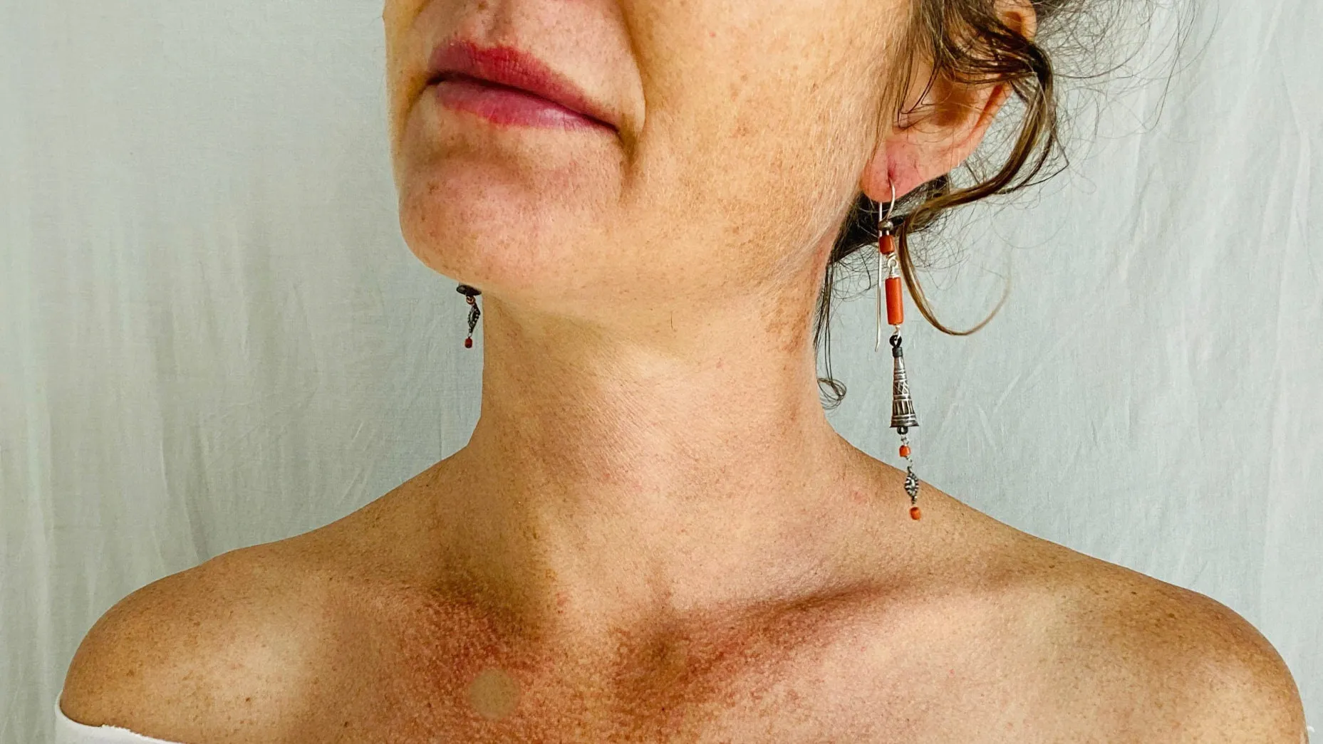 Antique Berber Silver and Coral Earrings. Sterling Silver. Morocco.
