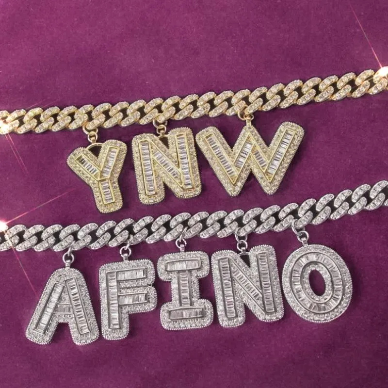 Azzam CZ Baguette Letters Cuban Chain