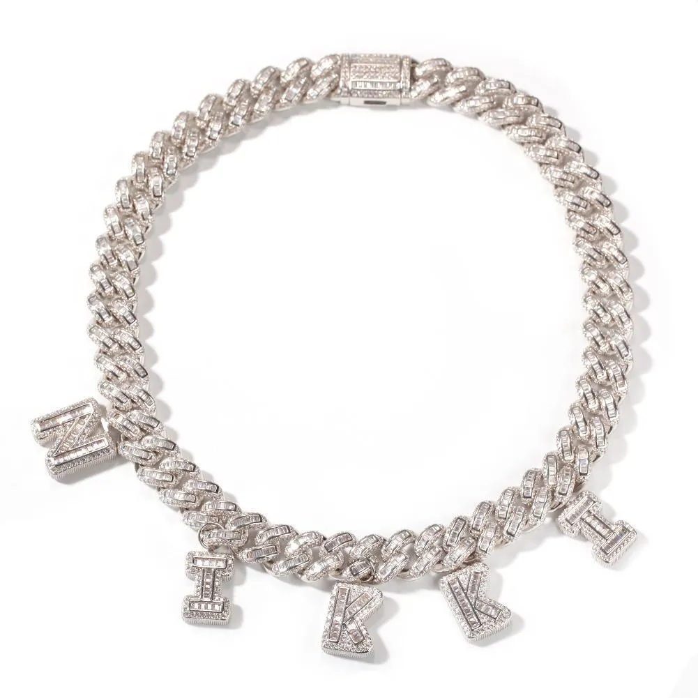 Azzam CZ Baguette Letters Cuban Chain