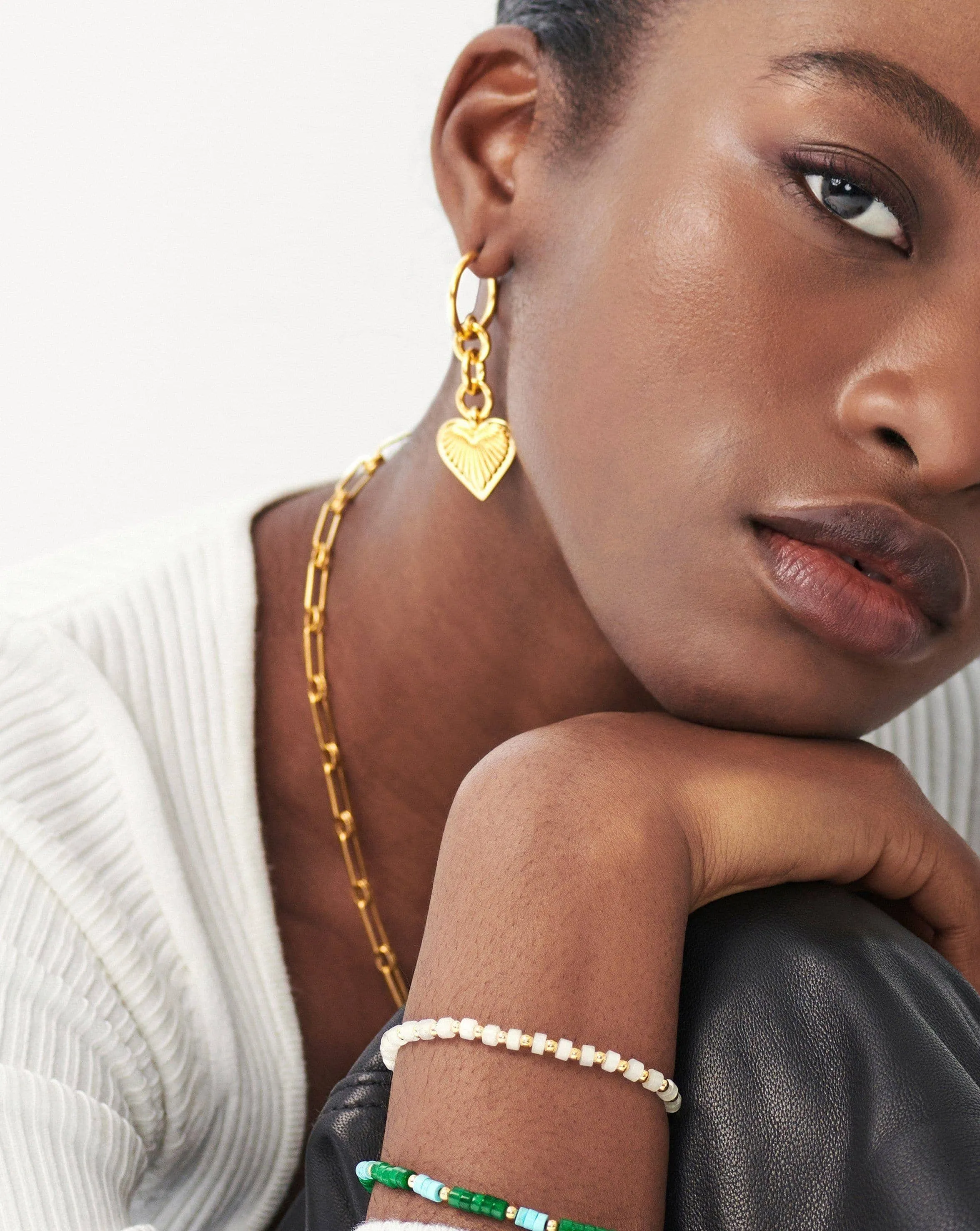 Beaded Bracelet | 18ct Gold Plated/White