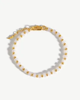 Beaded Bracelet | 18ct Gold Plated/White