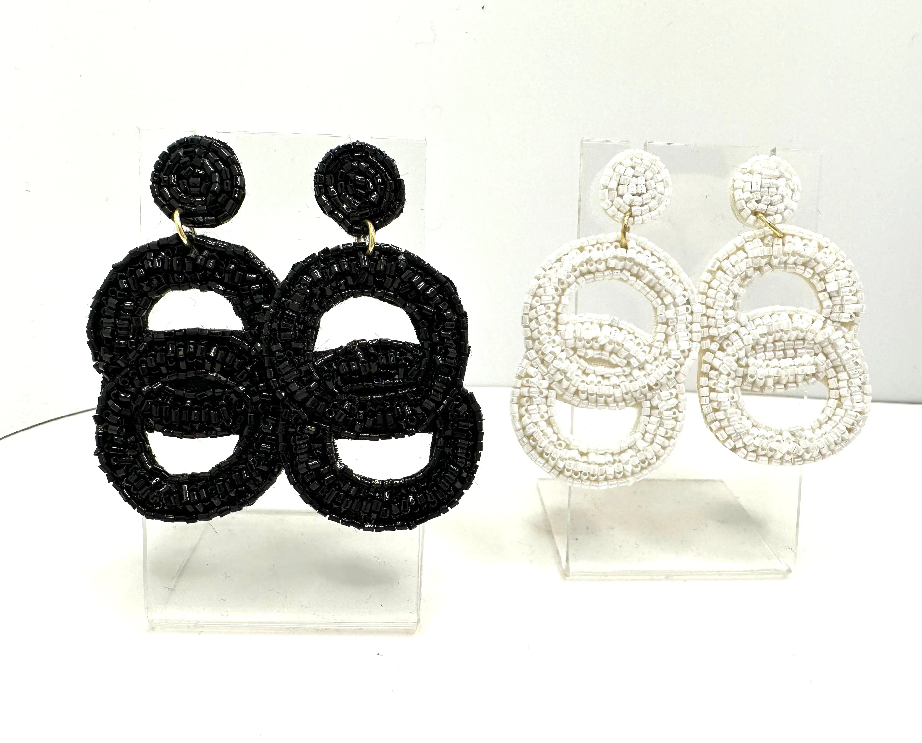 Beaded Circle Earrings