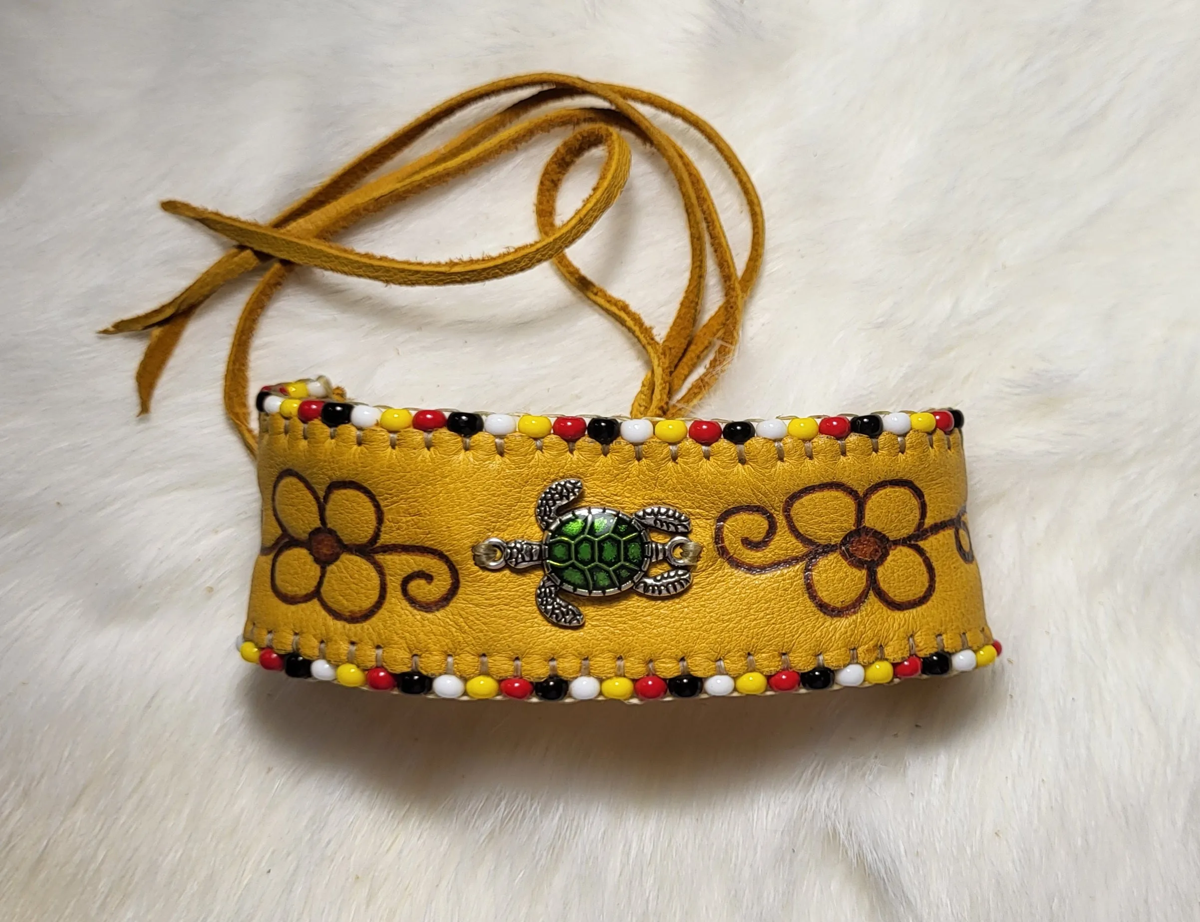 Beaded Hide Bracelets - various options; by Caroline Lackey