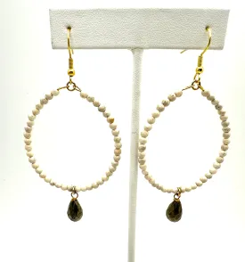Beaded Hoop Drop Earring