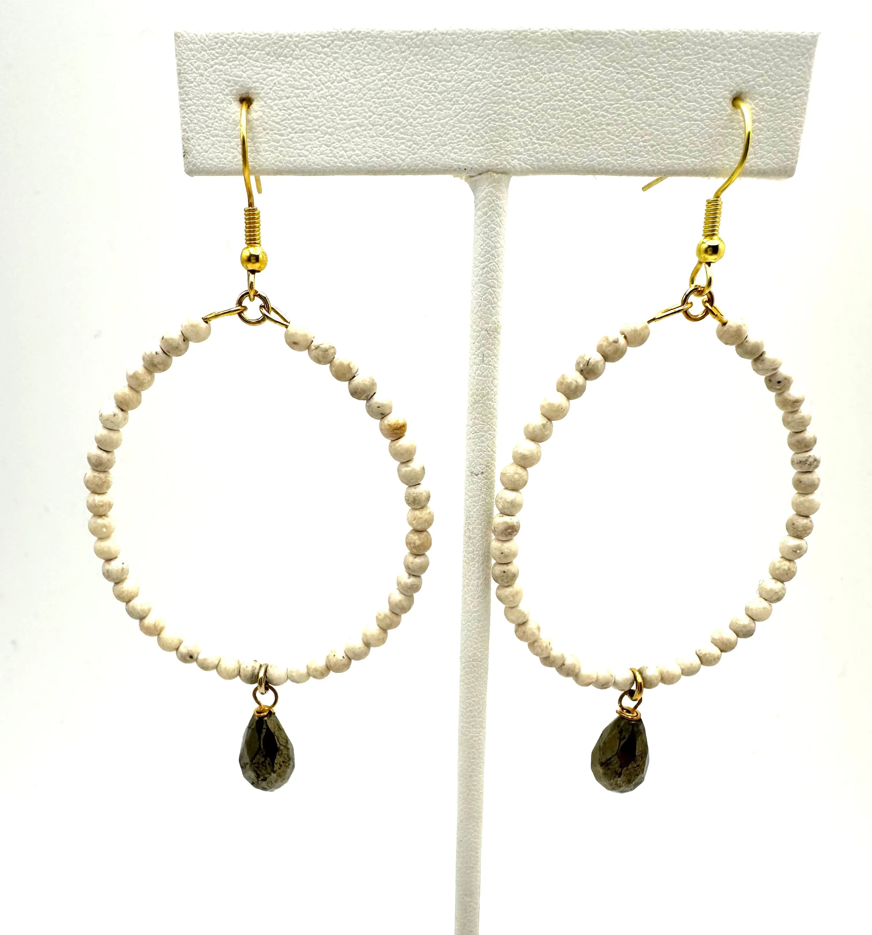 Beaded Hoop Drop Earring