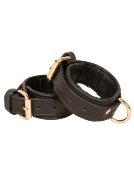 Black Leather Cuffs With D Ring 