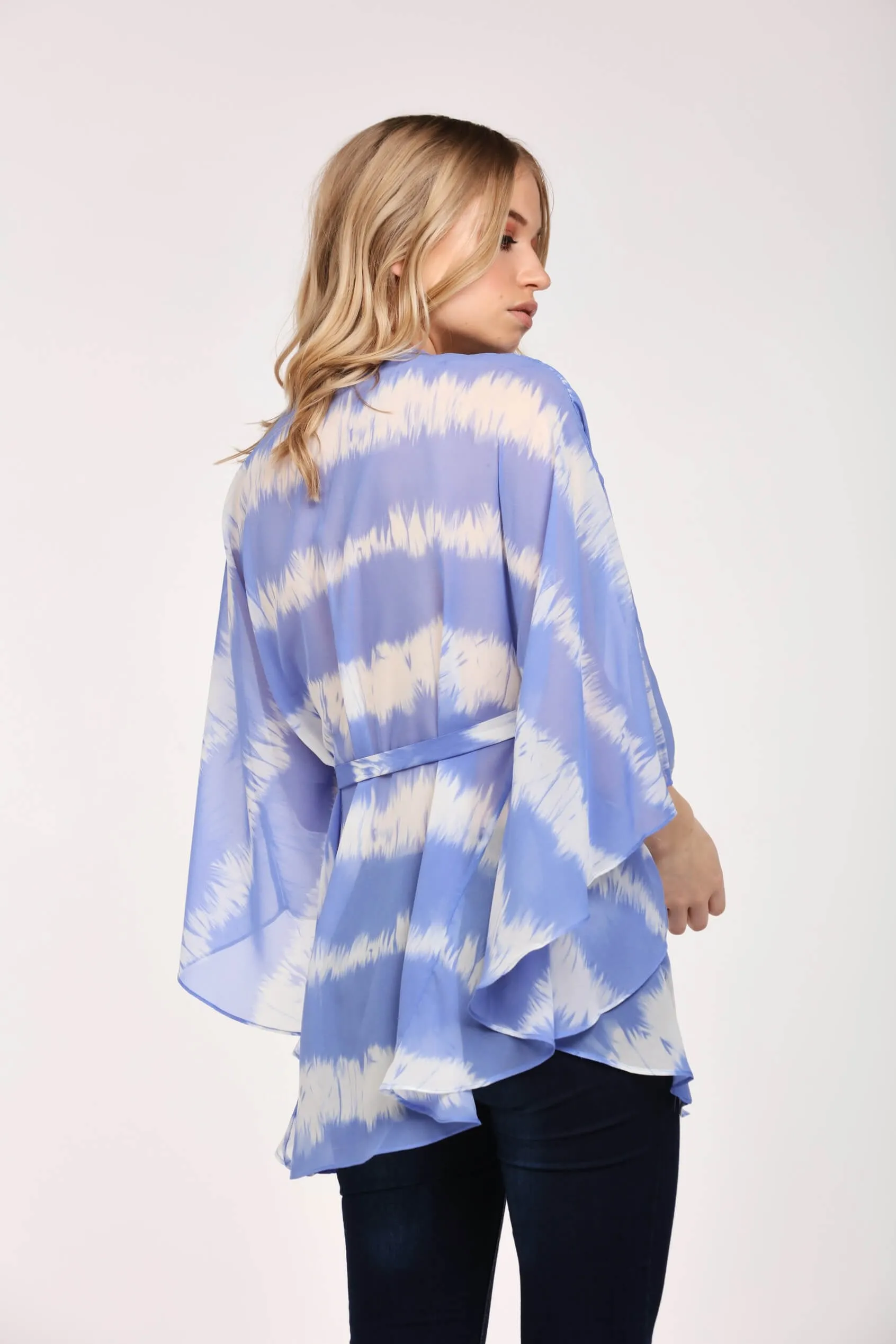 Blue Tie Dye Zip Kaftan