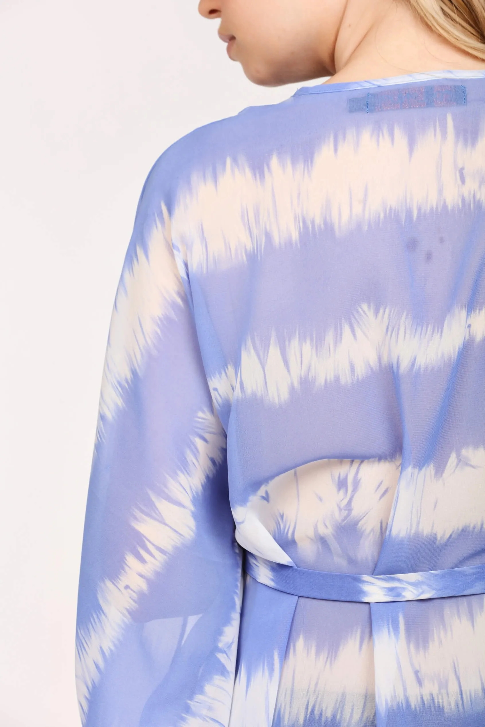Blue Tie Dye Zip Kaftan