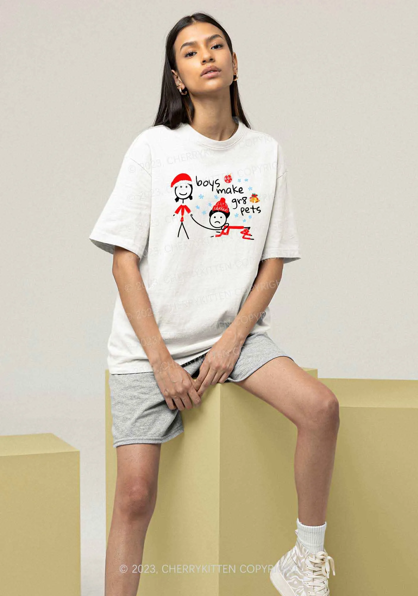 Boys Make Gr8 Pets Christmas Y2K Chunky Shirt Cherrykitten