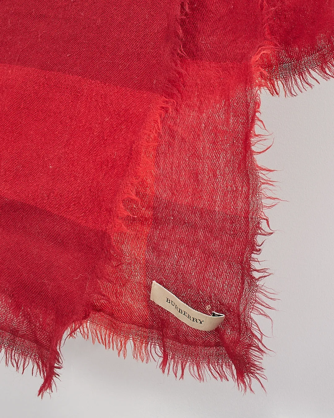 Burberry Red Nova Check Wool Scarf