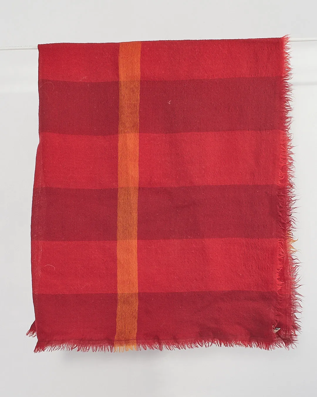 Burberry Red Nova Check Wool Scarf