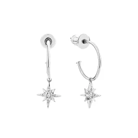 Celestial Mini Hoop Earrings - Whitegold