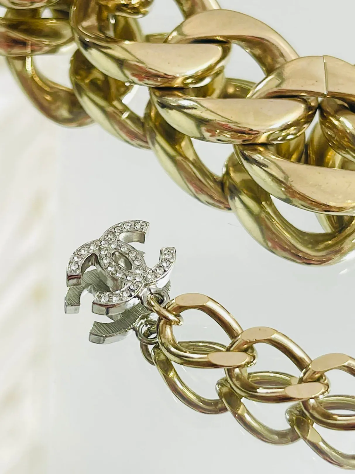 Chanel x Pharell Williams Chunky Chain & Crystal Choker Necklace