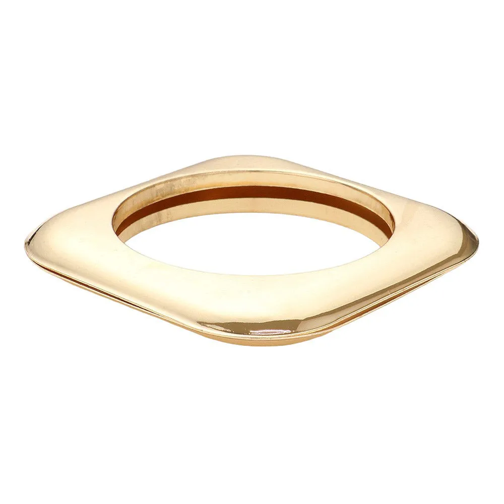 Chunky Metal Flat Square Bangle Bracelet